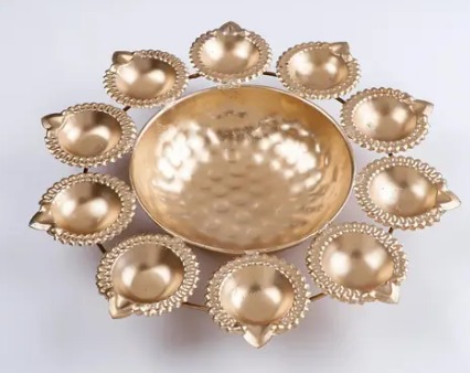 Diwali Diya Bowl For Floating Flower And Tea Light Diya Golden