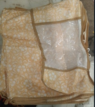 Women Saree Bag Beige Colour Printed Pack Of 6