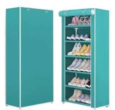 Shoe Rack Organizer 6 Layer Utility Multipurpose Stand Storage Shelf Sky Blue