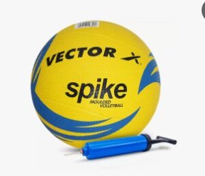 Vector X Spike Yellow Volleyball With Pump