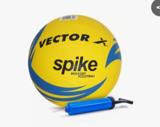 Vector X Spike Yellow Volleyball With Pump