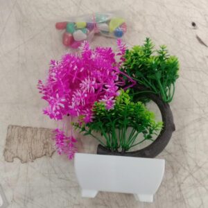 Decorative Artificial Plants For Decoration With 25 Multicolor Stones