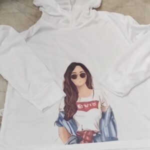Hoodie For Kid Girl White Size M