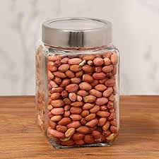 Femora Cubical Clear Glass Jar For Kitchen Storage to 1000 Ml Pack Of 2