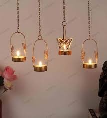 Brass Golden Color Brass Butterfly Candle Stand Set Of 4