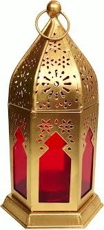 Brass Golden Color Brass Red Candle Lamp