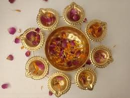 Brass Golden Color 8 Urli Diya