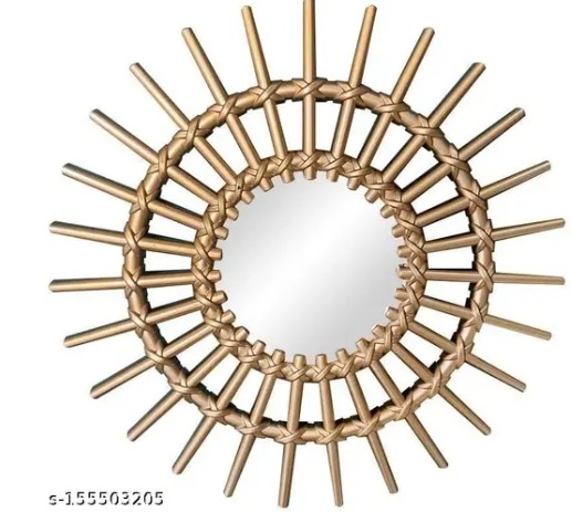 Wall Decor Traditional Sun Design Mirror Golden For Home Decor