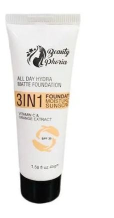 Beauty Phoria 3 In 1 Foundation Moisturizer Sunscreen 45G