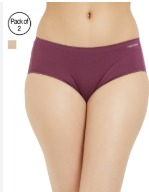 Fruit Of The Loom Womens Purple Beige Color Briefs Size S Pack Of 2