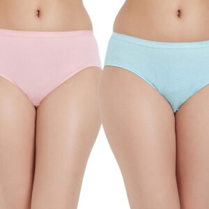 Fruit Of The Loom Womens Light Pink Sky Blue Color Briefs Size L Pack Of 2
