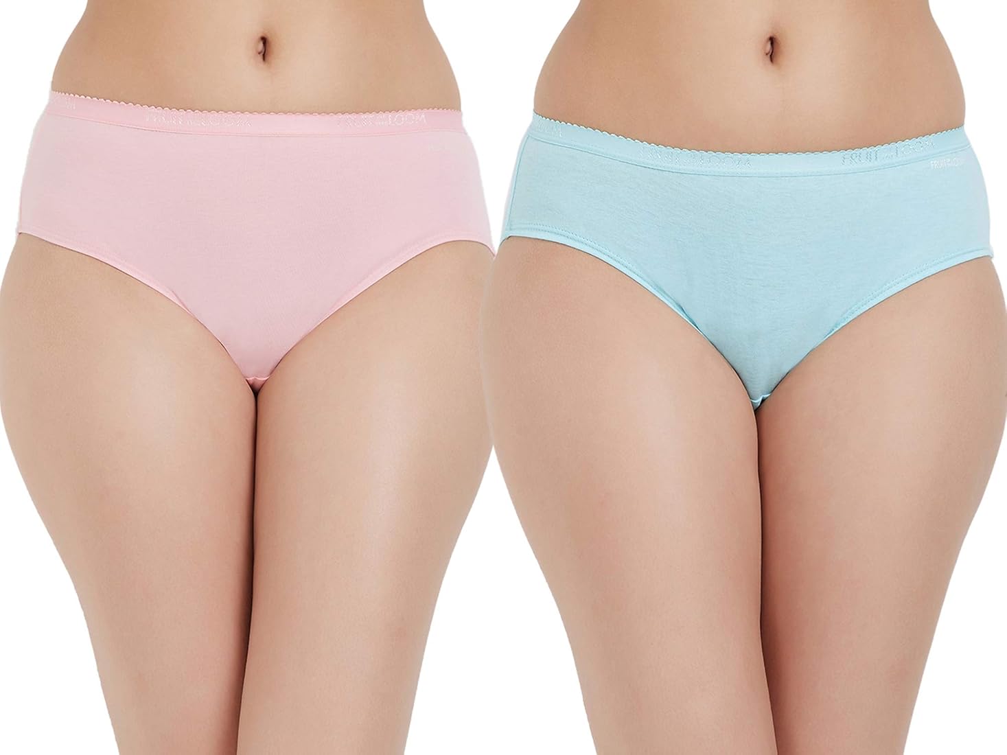 Fruit Of The Loom Womens Light Pink Sky Blue Color Briefs Size L Pack Of 2