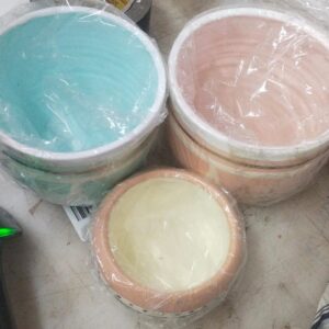 Ceramic Flower Pots Multicolour Pack Of 3