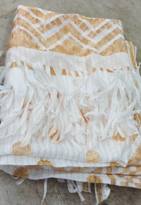 White Printed Net Dupatta For Women