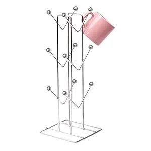 Stainless Steel 12 Cup Holder Stand For Kitchen