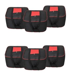 Double R Bags Storage Bag Organizer With Front Zipper Red And Black Pack Of 6