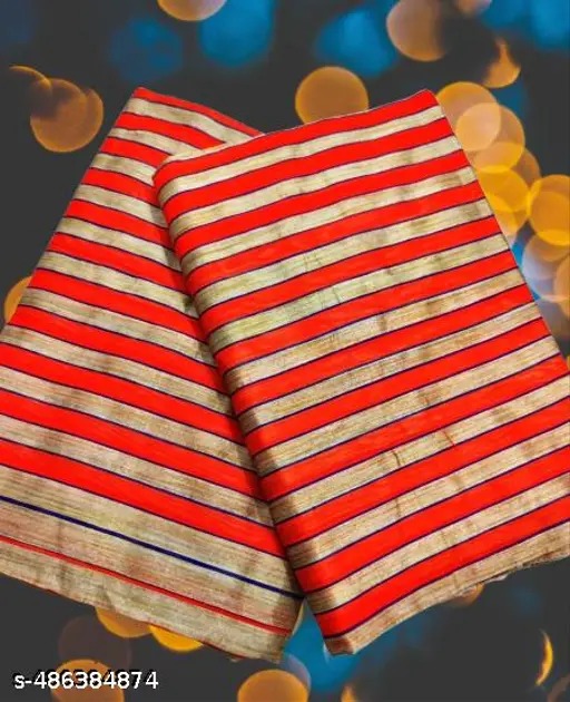 Bhagalpuri Ghisa Cotton Mekhela Chador Or Temple Pack Of 2 Red And Golden Colour