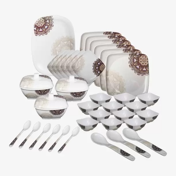 Hamlay Melamine Dinner Set Pack Of 32 And Missing 5 Spoon 3 Serving Spoon