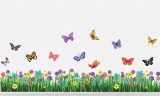 Flower Grass Decorative Creative Colorful Wall Sticker 40Cm X 150 Cm Multicolor