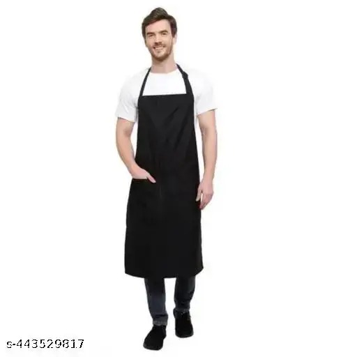 Black Apron Front Pocket