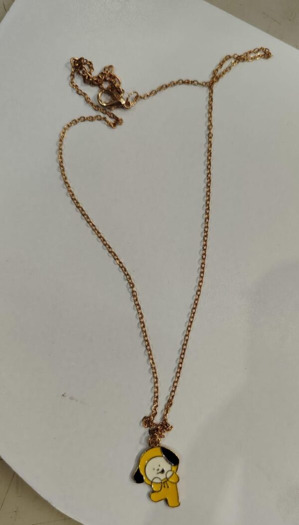 Mustard Colour Pendant With Chain For Women