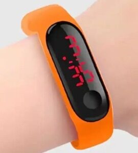Digital Watch For Boys Girls Orange