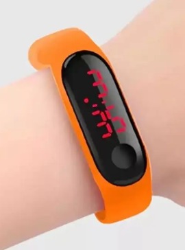 Digital Watch For Boys Girls Orange