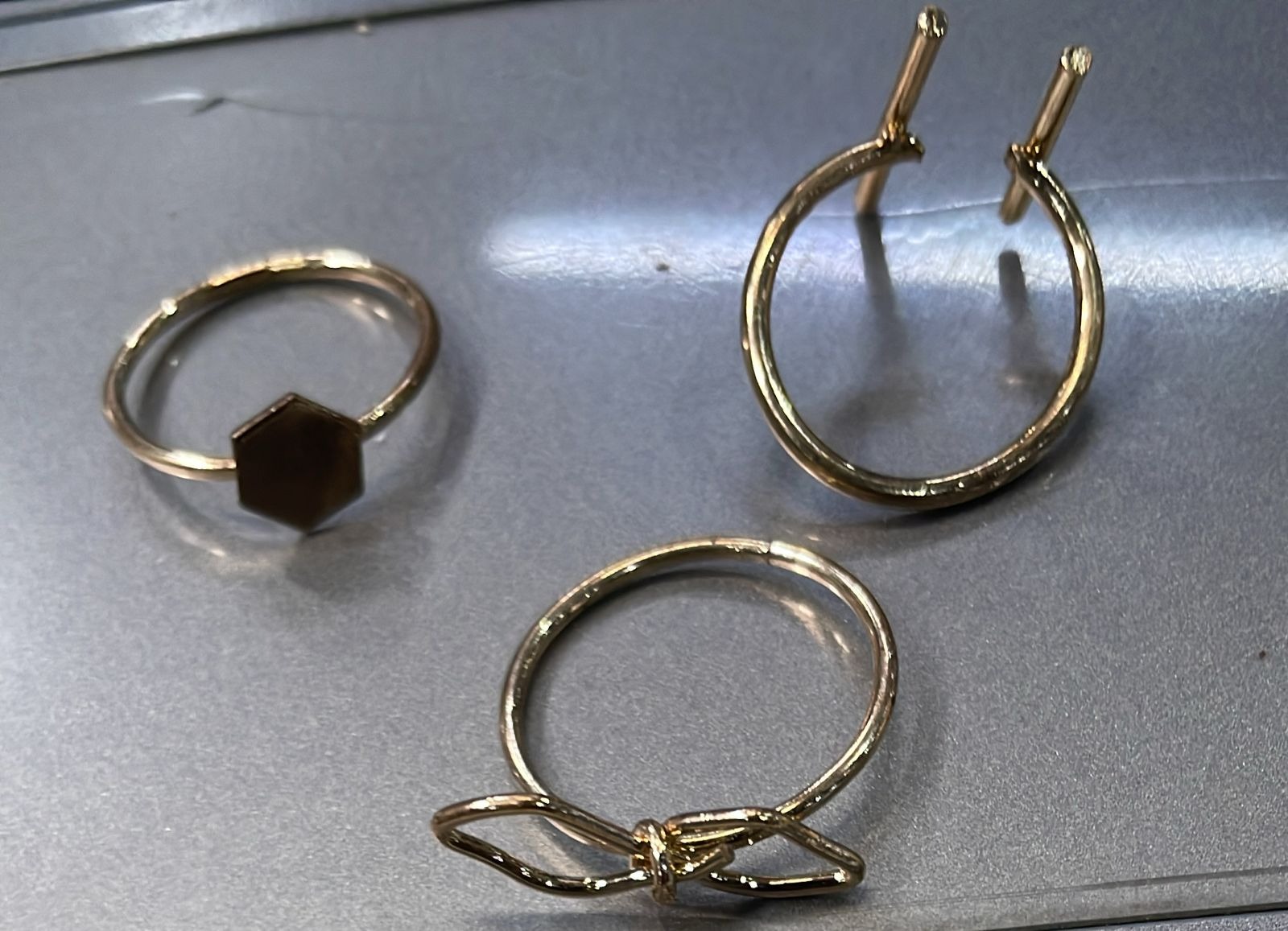 Women Multi Design Golden Color Ring 3 Pcs