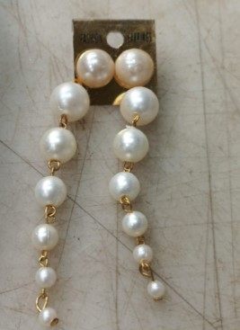 White Pearl Earrings For Women