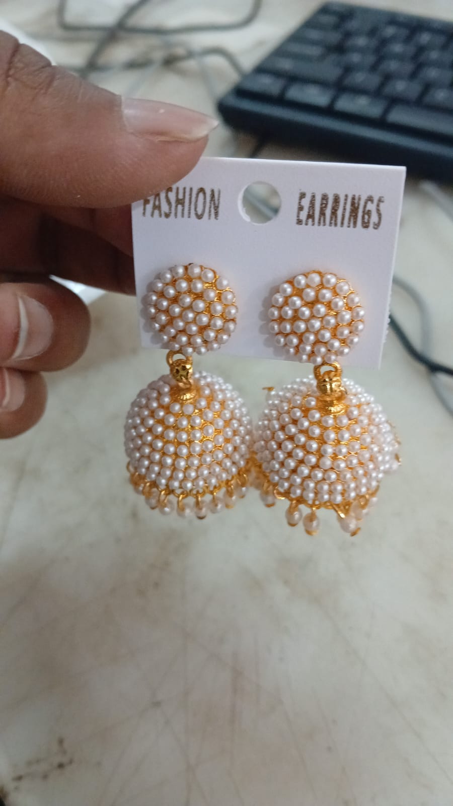 Earrings For Women Colour White Golden