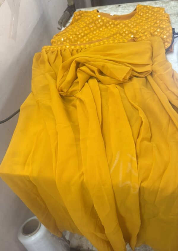 Women Lehenga Self Design Semi Stitched Lehenga Choli Yellow Size Xl