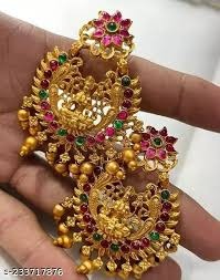 Casual Earrings Studs Durga Puja Jewellery Set