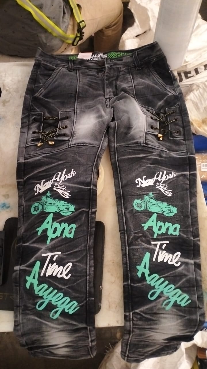 Men Black Grey Slim Fit Jeans Size 30
