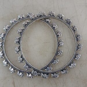 Latest Designed SilverPlated Oxidized Kada Bangle For Girls 2Point4