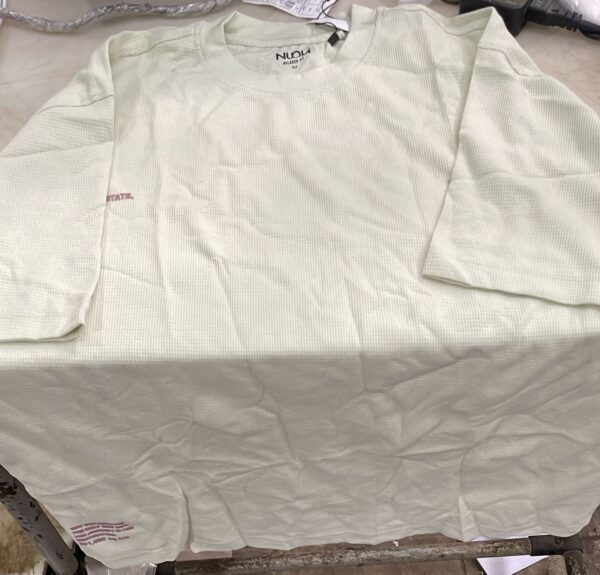 Nuon Light Green Printed T Shirt Half Sleeve Size M