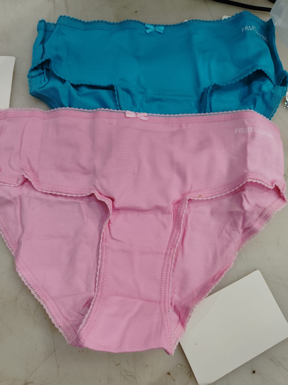 Fruit Of Loom Baby Pink And Skyblue Colour Panty For Women M Pack Of 2