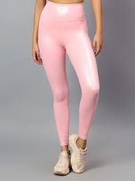 Fitkin Pink Women Shine On High Rise Full Length Tights Size S