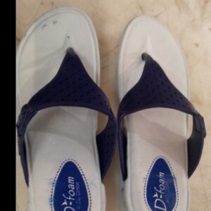 Women Grey And Blue Colour Slippers Size 6