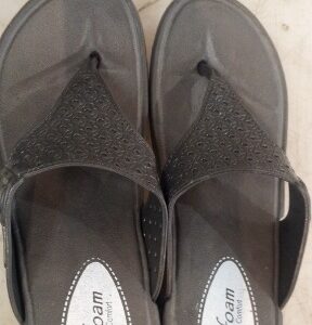 Women Dark Grey Colour Slippers Size 6