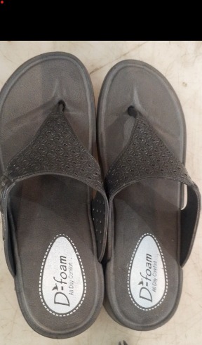 Women Dark Grey Colour Slippers Size 6