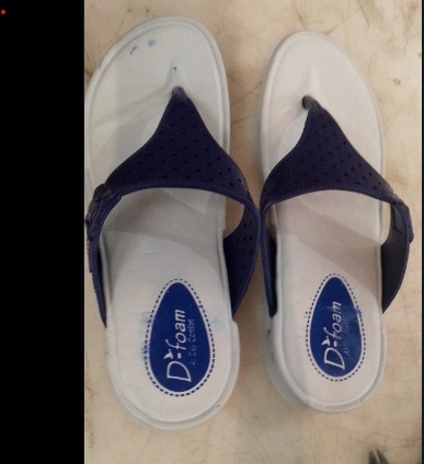 Women Grey And Blue Colour Slippers Size 5