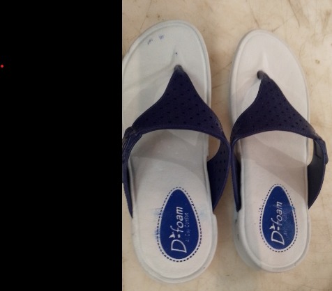 Women Grey And Blue Colour Slippers Size 6