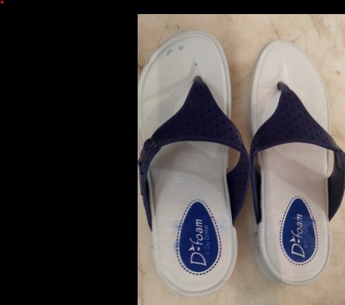 Women Grey And Blue Colour Slippers Size 7