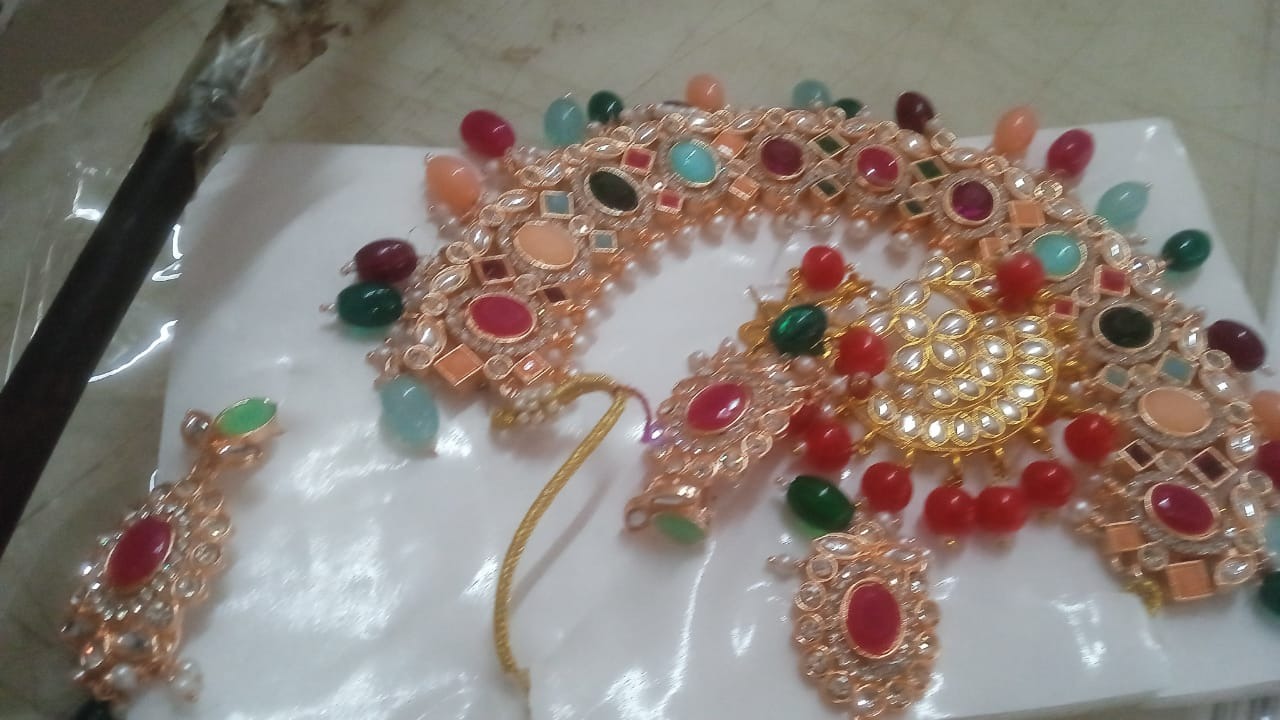 Sukkhi Gold Plated Red Choker Necklace And Earring Set For Women