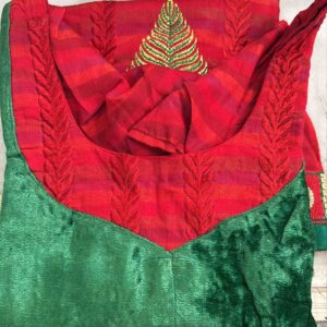 Women Green Red Colour Kurti Size L