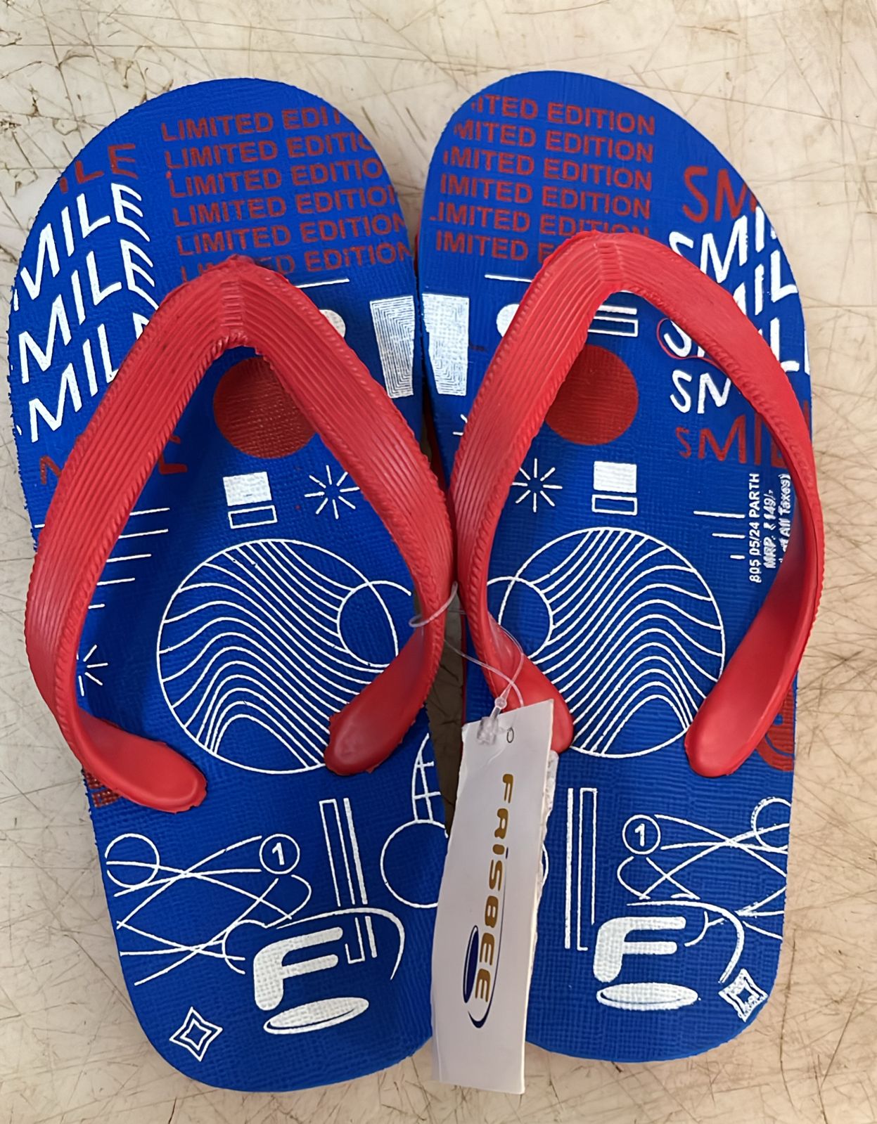 Kids Boys Blue Slipper Size 1