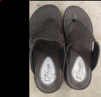 Women Dark Grey Colour Slippers Size 6