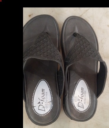 Women Grey Colour Slippers Size 5