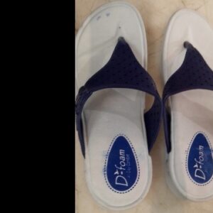 Women Grey And Blue Colour Slippers Size 6