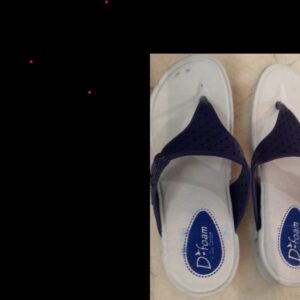 Women Grey And Blue Colour Slippers Size 5